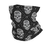 Day Of The Dead Skull Folk Art Black Men Women Snood Warm Neck Warmer Stretchy Bandana For Winter Running Skiing Walking