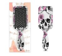 Day Of The Dead Skull Hair Brush Cherry Blossom Skull Wet Dry Air Cushion Hair Brush Plastic Detangler Hairbrush for Kids Adults Back To School Gift Women Men