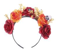 Day Of The Dead Skull Headband Multicolored Rose Floral Crown Hair Hoop Hairpin Accessories For Women Girls Scrunchies For Headbands Tools Christmas Scrunchies Ribbon Pins Pins For Buns