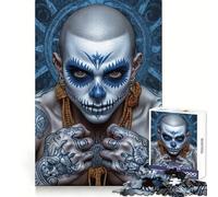 Day of The Dead Skull Makeup 1000 Pieces Jigsaw Puzzles for Adults Indoor Play Fine Detail Home Activity (50x75cm)