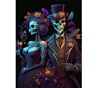 Day of the Dead Skull Puzzles 120 Piece Jigsaw Puzzle for Adults | Retro Puzzles Letters on The Back, Challenging and Fun Activity, for Puzzle Lovers(8x10inch)