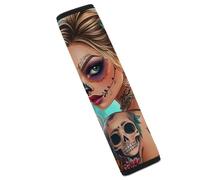 Day of The Dead Skull Seat Belt Cover Pad Universal Shoulder Strap Protection Seatbelt Covers Car Accessories 1PCS