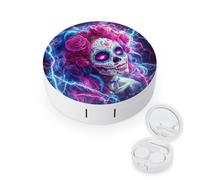 Day of The Dead Skull Thunder Contact Lens Case for Daily Travel