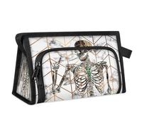Day of The Dead Skull Travel Makeup Bag for Women Men Kids Girls Boys Marble Skull Multipurpose Wash Pouch Bag Toiletry Cosmetic Toiletries Shower Bag Organizer