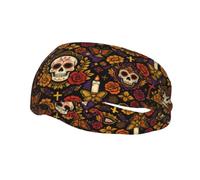 Day Of The Dead Skull Unisex Sweat Absorbing Headband for Men Women Workout