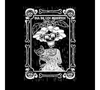 Day of The Dead Skull with cat Lettering Stickers 50.4x71.5cm It Won't Fall Off White