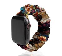 Day of The Dead Skull Woman Monarch Butterfly Watch Band Elastic Scrunchie Watch Strap Soft Wristband Compatible with Apple Watch