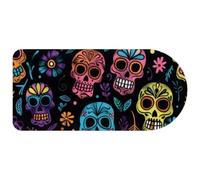 Day of the Dead Skulls Doodle Pattern Mouse Pad Gaming, 29.1 x13.8 inch Long Computer Keyboard Mouse Mat Non-Slip Base, Large Desk Pad for Gamer Office Home