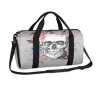 Day of The Dead Sports Duffel Bags Sugar Skull Print Weekend Overnight Bag Casual Tote Holdall Travel Gym Luggage Duffel Bag for Kids Girls Boys Women Men