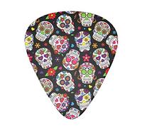 Day Of The Dead Sugar Halloween Skull Guitar Picks Includes Thin Medium & Heavy Gauge Unique Guitar Plectrums Gift For Bass Electric Acoustic Guitars (12 Pack)