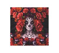 Day Of The Dead Sugar Horror Skull Printed Square Jigsaw Puzzle 12.8x12.8 CM, Puzzle Challenging Game for Adults Gifts, Family Fun Decorative Wall Decor