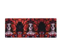 Day Of The Dead Sugar Roses Skull Mouse Pad 12x31.5in Extended Desk Protector