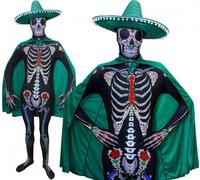 Day of the Dead Sugar Skeleton Skinsuit - Green I Love Fancy Dress Green Small