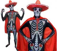 Day of the Dead Sugar Skeleton Skinsuit - Red I Love Fancy Dress Red XXL