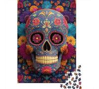 Day of The Dead Sugar Skull-1 Jigsaw Puzzles Puzzle for Adults Kids. 1000 Pieces Impossible Challenge Toy Educational Game Home Decoration for Adults& Kids Age 14 Years Up 52x38cm/1000pcs