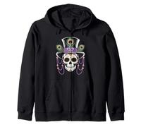 Day of the Dead Sugar Skull Art for Festive Celebrations Zip Hoodie