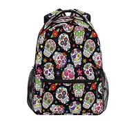 Day of The Dead Sugar Skull Backpack School Book Bag for Teen Boy Girl Kids Daypack Rucksack for Travel Camping Gym Hiking