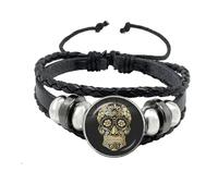 Day of the Dead Sugar Skull Bracelet Halloween Steampunk Punk Mens