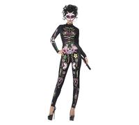 Day of the Dead Sugar Skull Cat Halloween Fancy Dress Costume UK Size 12-14