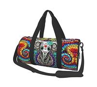 Day of The Dead Sugar Skull Elephant Tie Dye Travel Duffel Bags Gym Sports Luggage Large Travel Tote Bag Overnight Weekend Bags for Man and Women