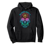 Day of the Dead Sugar Skull Floral No Bones About It Pullover Hoodie