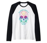 Day of the Dead Sugar Skull Floral No Bones About It Raglan Baseball Tee