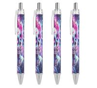 Day of The Dead Sugar Skull Thunder Ballpoint Pen Retractable 0.5mm Black Ink Ball Point Smooth Writing for Office Work Gift
