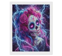 Day of The Dead Sugar Skull Thunder Diamond Art Painting for Home Wall Decor Adults Arts Crystal Points Kits Full Square Drill