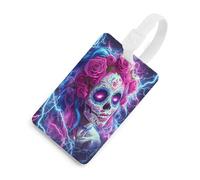 Day of The Dead Sugar Skull Thunder Luggage Tag for Suitcases Identify Labels Privacy Travel Baggage for Women Men