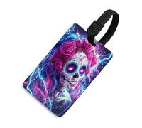 Day of The Dead Sugar Skull Thunder Luggage Tag for Suitcases Identify Labels Privacy Travel Baggage for Women Men