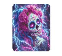Day of The Dead Sugar Skull Thunder Mouse Pad with Stitched Edges Non Slip Mousepad Desk Mat for Office Gaming