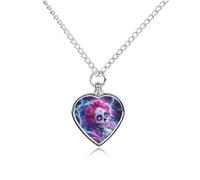 Day of The Dead Sugar Skull Thunder Pet Ashes Necklace Memorial Jewelry Dog Cat Keepsake Funeral Urn Pendant for Men Women