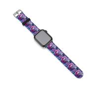 Day of The Dead Sugar Skull Thunder Silicone Watchband Compatible with IWatch Classic Replacement Strap Soft Wristbands for Men Women 42mm/44mm