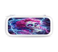 Day of The Dead Sugar Skull Thunder Storage Bag Compatible with Switch Portable Carrying Case Protector Bags with 15 Games Accessories