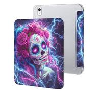 Day of The Dead Sugar Skull Thunder Tablet Case with Pencil Holder Compatible with iPad 9th/ 8th/ 7th Lightweight Hard Protective Cover