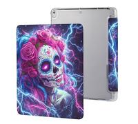 Day of The Dead Sugar Skull Thunder Tablet Case with Pencil Holder Compatible with iPad 9th/ 8th/ 7th Lightweight Hard Protective Cover