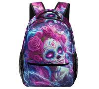 Day of The Dead Sugar Skull Thunder Travel Backpack for Laptop Casual Daypack Backpack with Compartment for Office Work