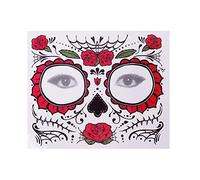 Day of the Dead Tattoo, Day of the Dead Decorations Halloween Face Temporary Tattoos, Day of the Dead Stickers Sugar Skull Skeleton for Party Decorations, Halloween Decorations