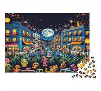 Day of The Dead Town (2) Jigsaw Puzzles for Adults Interesting Puzzles 1000 Piece Impossible Puzzle Home Decoration Gifts 52x38cm/1000pcs