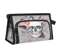 Day of The Dead Travel Toiletry Bag for Women Men Girls Boys Sugar Skull Print Multifunctional Makeup Pouch Bag Wash Toiletries Cosmetic Organizer Shower Bag