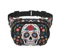 Day of The Dead Unisex Adjustable Waist Square Double Layer Waist Pack for Outdoor Activities Travelling Running Hiking