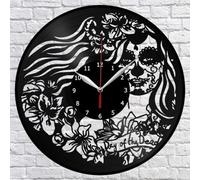 Day of The Dead Vinyl Record Wall Clock Fan Art Home Decor Vintage Wall Art Creative Wall Clock and Gifts for Him or Her 12" 30cm