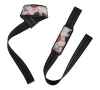 Day Of The Dead White Skull Lifting Wrist Strap Power Workouts Heavy Duty Wrist Workout Straps for Powerlifting, Strength Training, Bodybuilding
