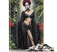Day Of The Dead Woman Puzzle for Adults 500 Pieces Wood Puzzles Home Educational Games DIY Toys 500pcs (52x38cm)