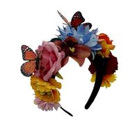 Day Of The Death Butterfly Flower Headband For Festival Celebrations Hairhoop Music Accessory Party
