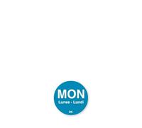 Monday Dissolvable Food Rotation Labels Monday. Pack quantity: 1000