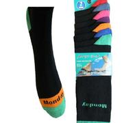 (Day of the Week) Men's 7 Pairs Days of the Week, Mood, Emoji Smiley Novelty Cotton Rich Suit Socks UK Size 6-11