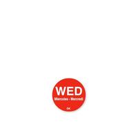 Day of the Week Red Label Wednesday 1.9cm (1 x 1000)