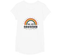 Day of Unity We All Belong to Rainbow Diversity Inclusion T-Shirt, Girls, White, Medium