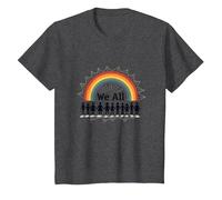 Day of Unity We All Belong to Rainbow Diversity Inclusion T-Shirt, Kids, Dark Heather Grey, 8 Years